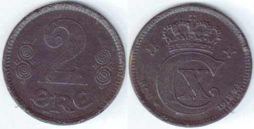 1919 Denmark 2 Ore A002805